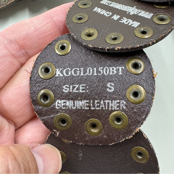 Vintage Boho Brown Genuine Leather Brass Studded Statement Belt Size Small main image 6